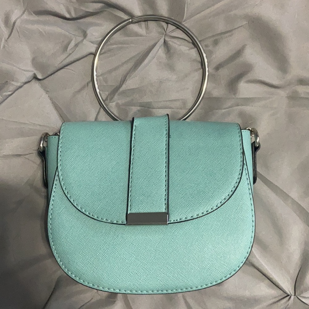 Teal Ring Handle Purse (Mini)